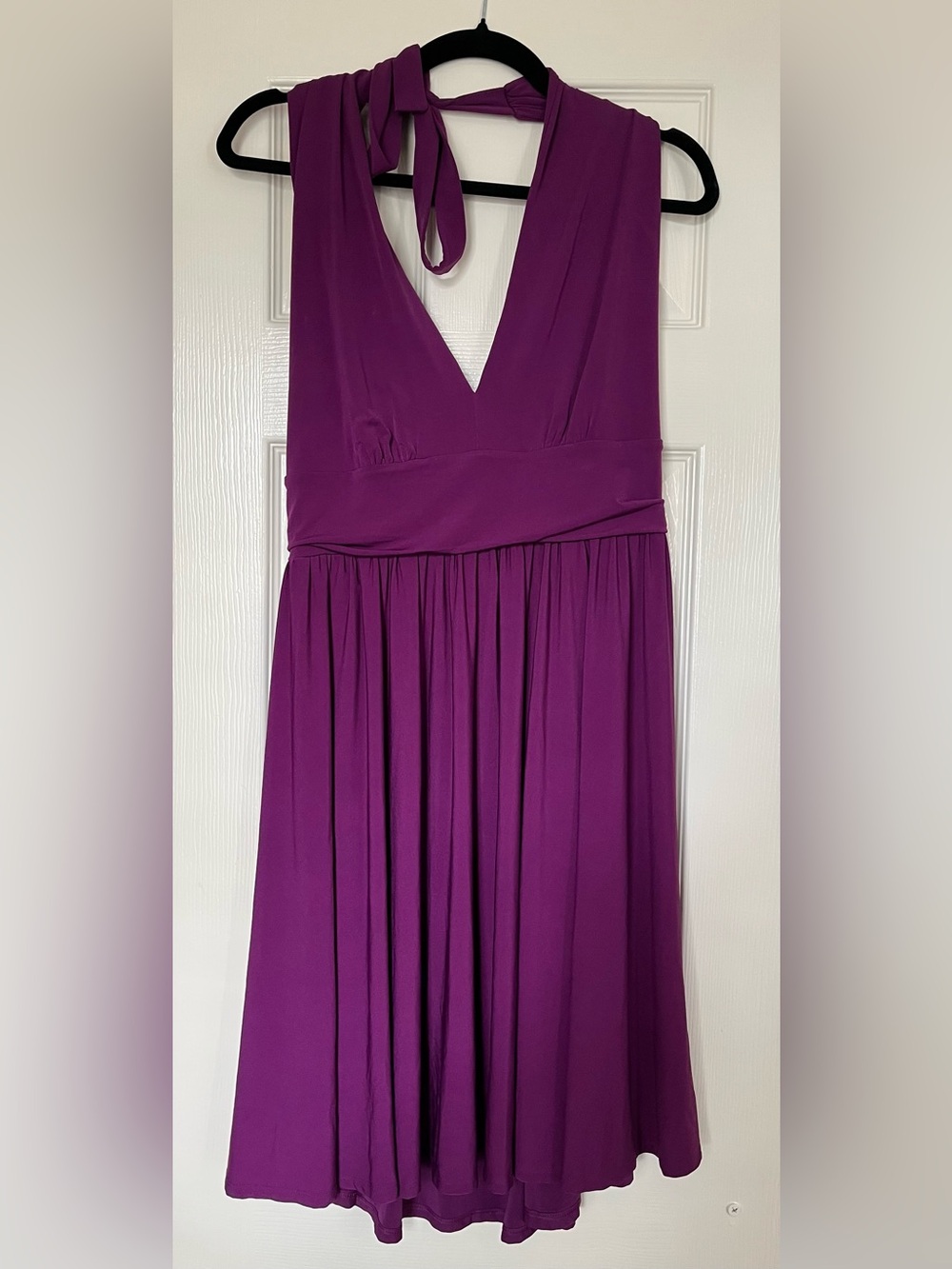 MODA international Plum Halter Dress. Size Large.